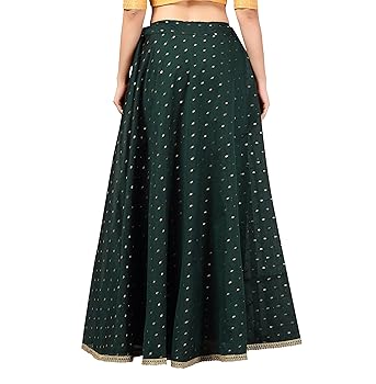 スカート n.k atelier shirring dot long skirt navy-polka-dot-printed-